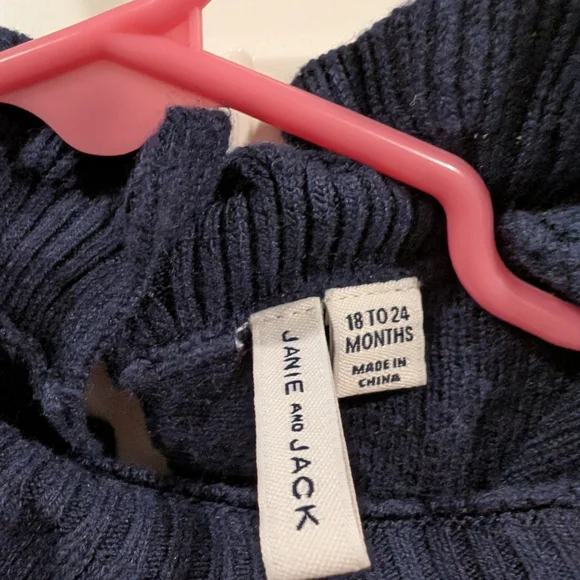 Janie and Jack Navy Knit Dress - Picture 4 of 5